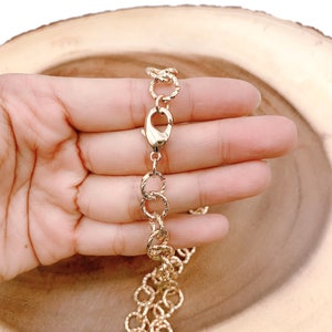 Gold Chunky Rolo Cable Necklace Ready to Use Chain, Layering Cable Gold Chain Necklace For Charm Jewelry Making, Gold Dainty Necklace, CH138