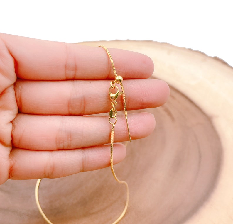 Gold Snake Chain Necklace, Adjustable Dainty Gold Snake Chain Layering Necklace for Pendant