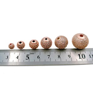 Round Ball Beads 22K Gold Filled CZ Micro Pave Round Ball Beads Shamballa Ball Beads Cubic Zirconia CZ Pave Beads up-to 14mm BD051 image 13