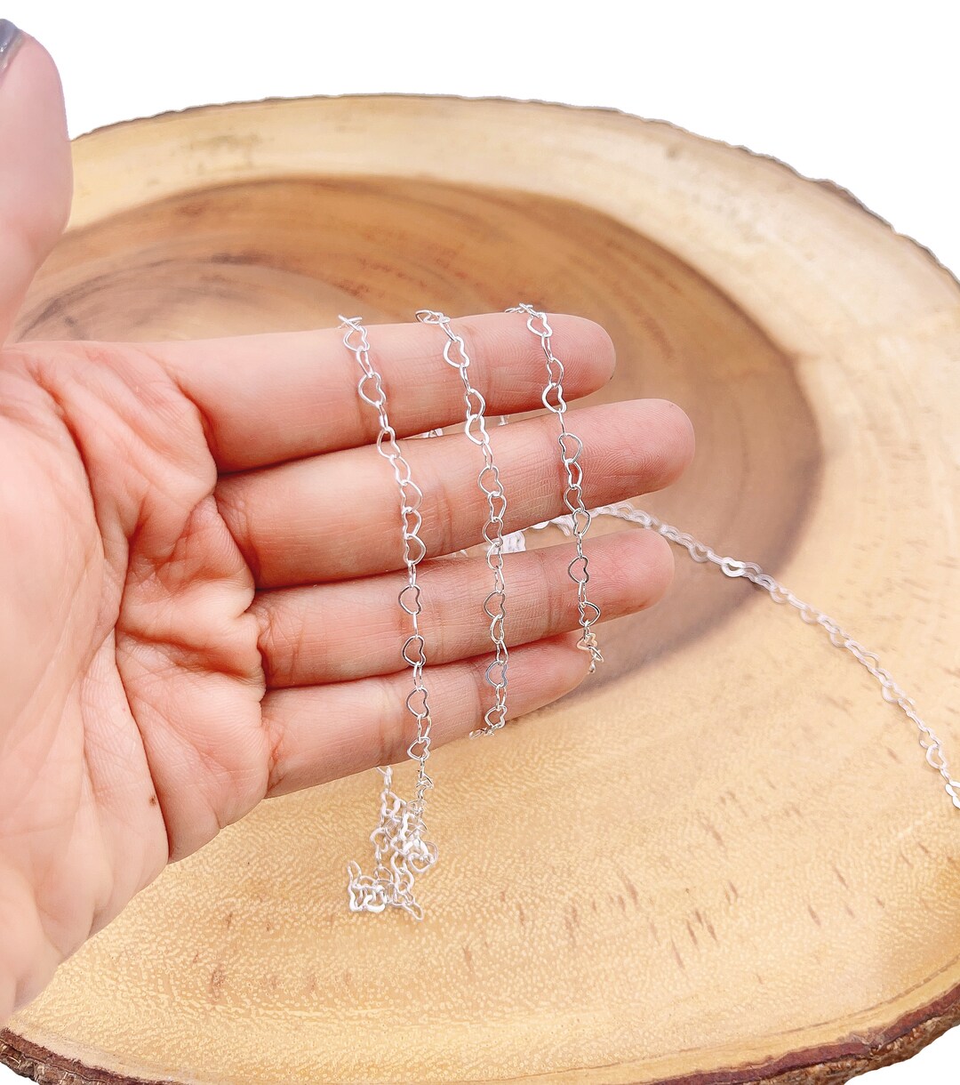 Shiny Silver Heart Charm Necklace Chain, Lovely Silver Heart Charm