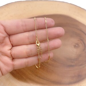 Curb Link Necklace,  Ready to wear Bar Bead Curb Chain in Gold Filled, Layering Beaded Chain, Everyday Necklace for Pendant Charm ,19” CH264