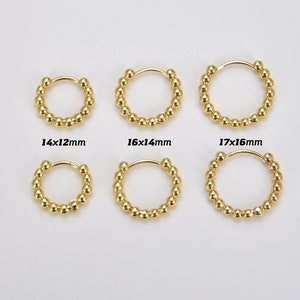 Gold Beaded Huggie Hoop Earrings, Gold Filled Hoop Earrings, Earrings for Women, Everyday Wear Earrings, Cartilage Earring Hoop, ER223