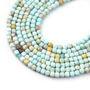 Cube Turquoise Beads for DIY Jewelry Making, Mix Color Gemstone Jewelry Loose Beads 15.5 Inches Strand, Gemstone Necklace for Her, TUQ007