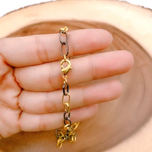 Two-Toned Necklace, Ready to Use Gold Cable Necklace Chain, Layering Cable Chain Dainty Necklace, For Pendant Charm Necklace Making, CH132