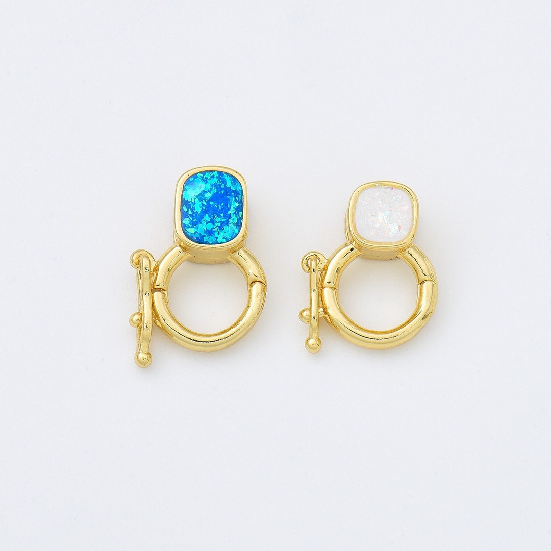 Shell Clasp Square Buckle Clasp in Gold Filled, Opal Pearl Shell Clasp for Jewelry ...