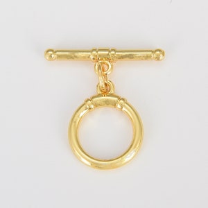 Gold OT Toggle Clasp with Jump Ring, Gold OT Clasp for Jewelry Making Supply, Bracelet Toggle, 18K Gold Filled End Clasp, 20x20mm, CL504