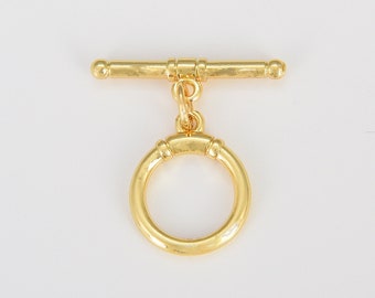 Fecho de alavanca OT dourado com argola de salto, fecho OT dourado para fabricação de joias, fecho de alavanca para pulseira, fecho de extremidade com preenchimento de ouro 18K, 20 x 20 mm, CL504