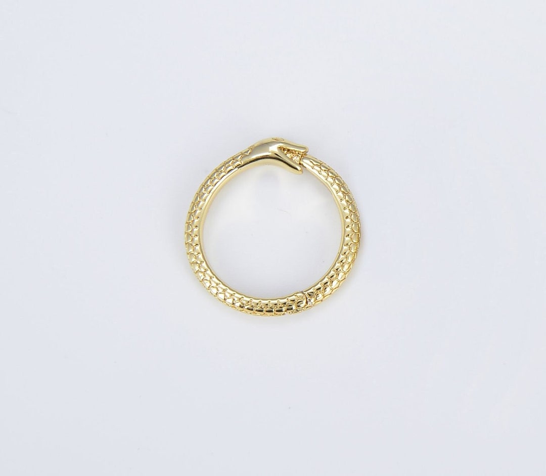 Dainty Snake Snap Clasp, Round Circle Snake Clasp, Gold Charm Holder ...