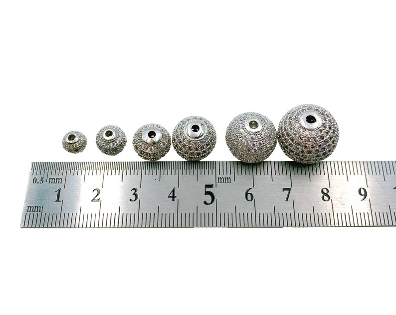 Round Ball Beads 22K Gold Filled CZ Micro Pave Round Ball Beads Shamballa Ball Beads Cubic Zirconia CZ Pave Beads up-to 14mm BD051 image 9