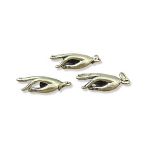 Antico ciondolo a forma di mano buddista Mudra Gyan, ciondolo per collana Buddha, creazione di gioielli, ciondolo di protezione amuleto tailandese per bracciale, CP2125