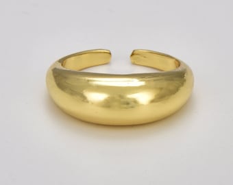 Dikke koepelring, vergulde open verstelbare ring, dikke statementring, gouden koepelring, zegelring, minimalistische ring, cadeau voor haar, RG172