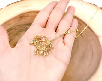 Round Shaped Cubic Zirconia Chain by Foot, Personalized Jewelry for Women, Unfinished Long Chain Necklace, Chain for Jewelry Making, CH002