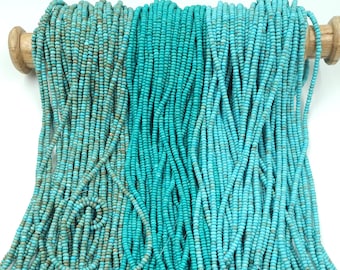 Perles rondes en turquoise naturelle, qualité AAA, pour la création de bijoux, collier complet de perles rondes en pierre précieuse de 39,4 cm (15,5 pouces), TUQ057