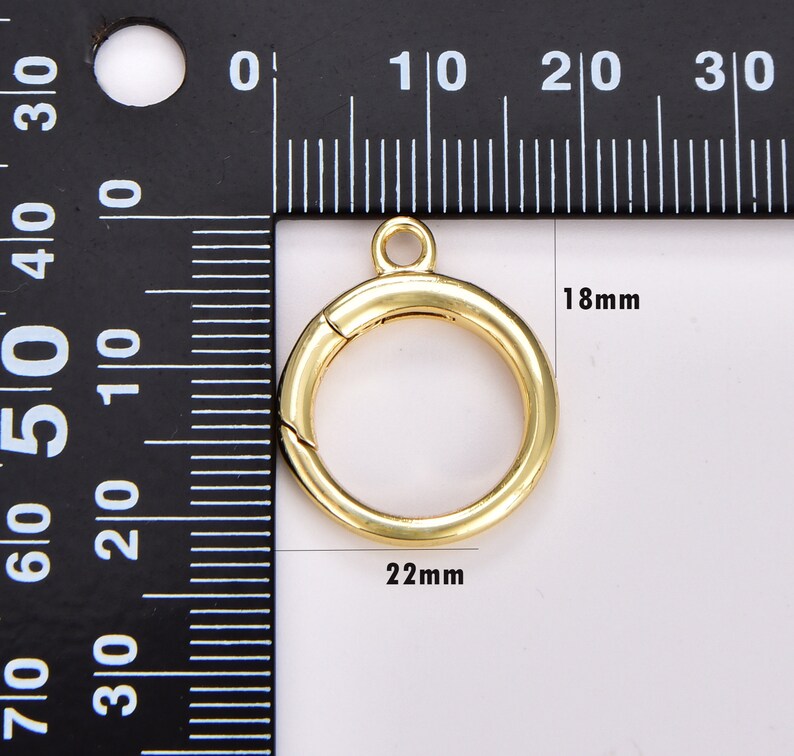 Spring Trap Ring Push Spring Ring, Gold Filled Spring Gate Ring, 18K Gold Filled Spring ...