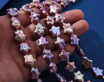 Star Shaped Pearl Beads, High Quality 12mm Freshwater pearl, Good Luster Wholesale Pearl Necklace Natural Loose Pearl Full Strand, FWP019