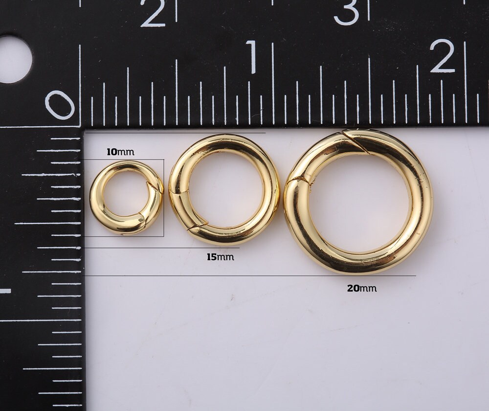 Dainty Gold Spring Gate Ring, Pull Gate Ring, Round Circle Ring for ...