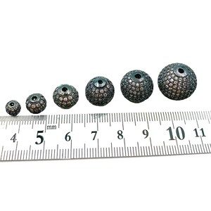 Round Ball Beads 22K Gold Filled CZ Micro Pave Round Ball Beads Shamballa Ball Beads Cubic Zirconia CZ Pave Beads up-to 14mm BD051 image 11