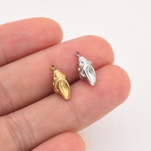 Shell Charm Pendant in Gold Filled, Stainless Steel Sea Shell Necklace Pendant for DIY Earring Jewelry Making, Beach Gift for Her, SCP055