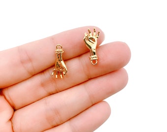Okay Hand Sign Pendant in Delicate Gold Filled Components, Okay Hand Symbol Add-On Charm for Necklace Pendant Jewelry Making, CP1114