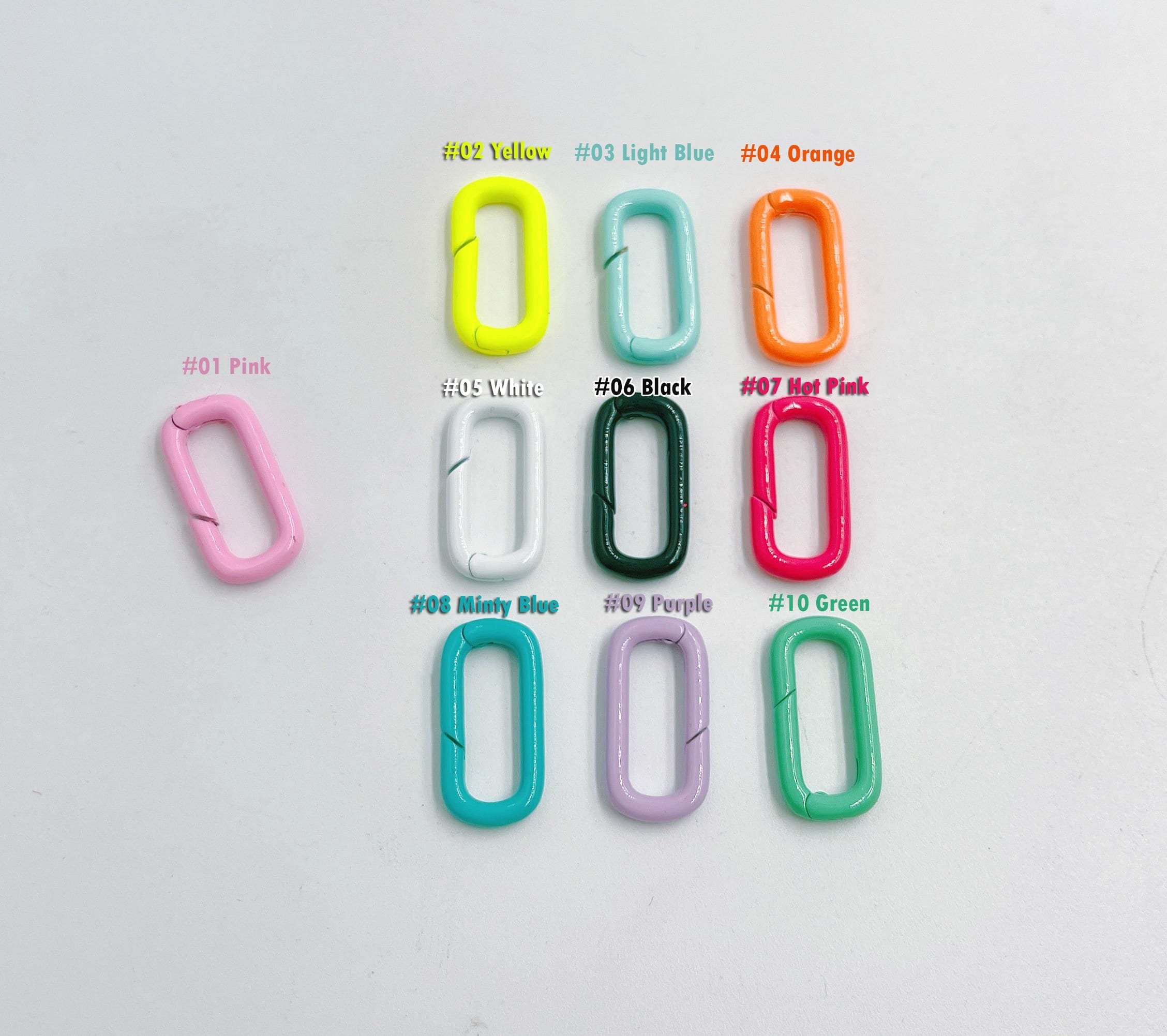 Enamel Carabiner Clasp, Connector Clasp, Oval Spring Gold Filled Clasp, Easy to Open Spring Gate, Oval Lock, Interlocking Oval Clasp, CL494