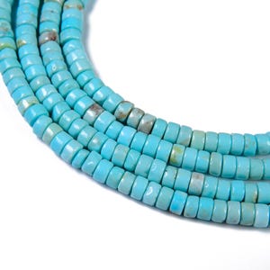 Beautiful Minimalist Natural Turquoise Stone Rondelle Bead, Gorgeous Turquoise Gemstone Bead for Do It Yourself Gemstone Jewelry, TUQ009