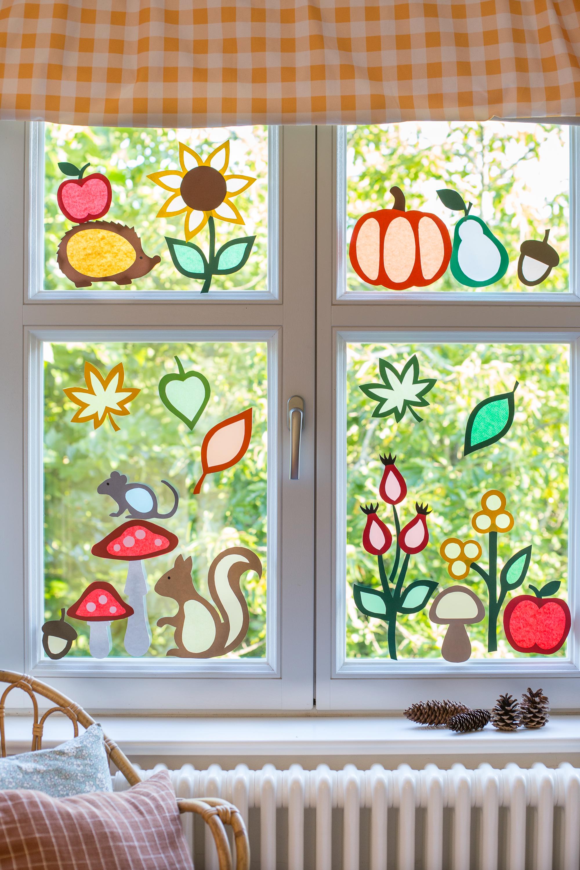 Herbstliche-Fensterbilder Vorlage als PDF-Download – Kreative