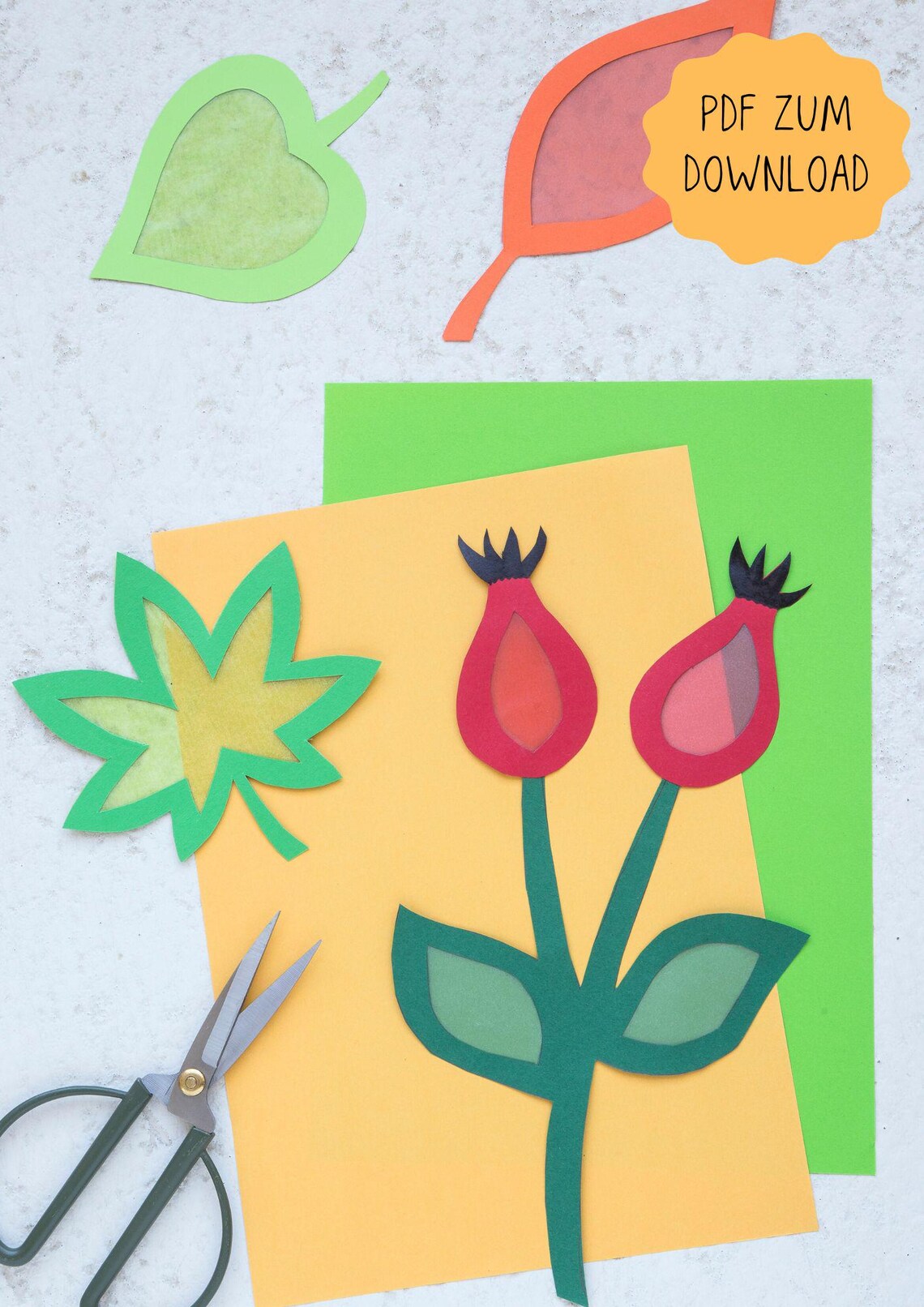 Herbstliche-Fensterbilder Vorlage als PDF-Download – Kreative
