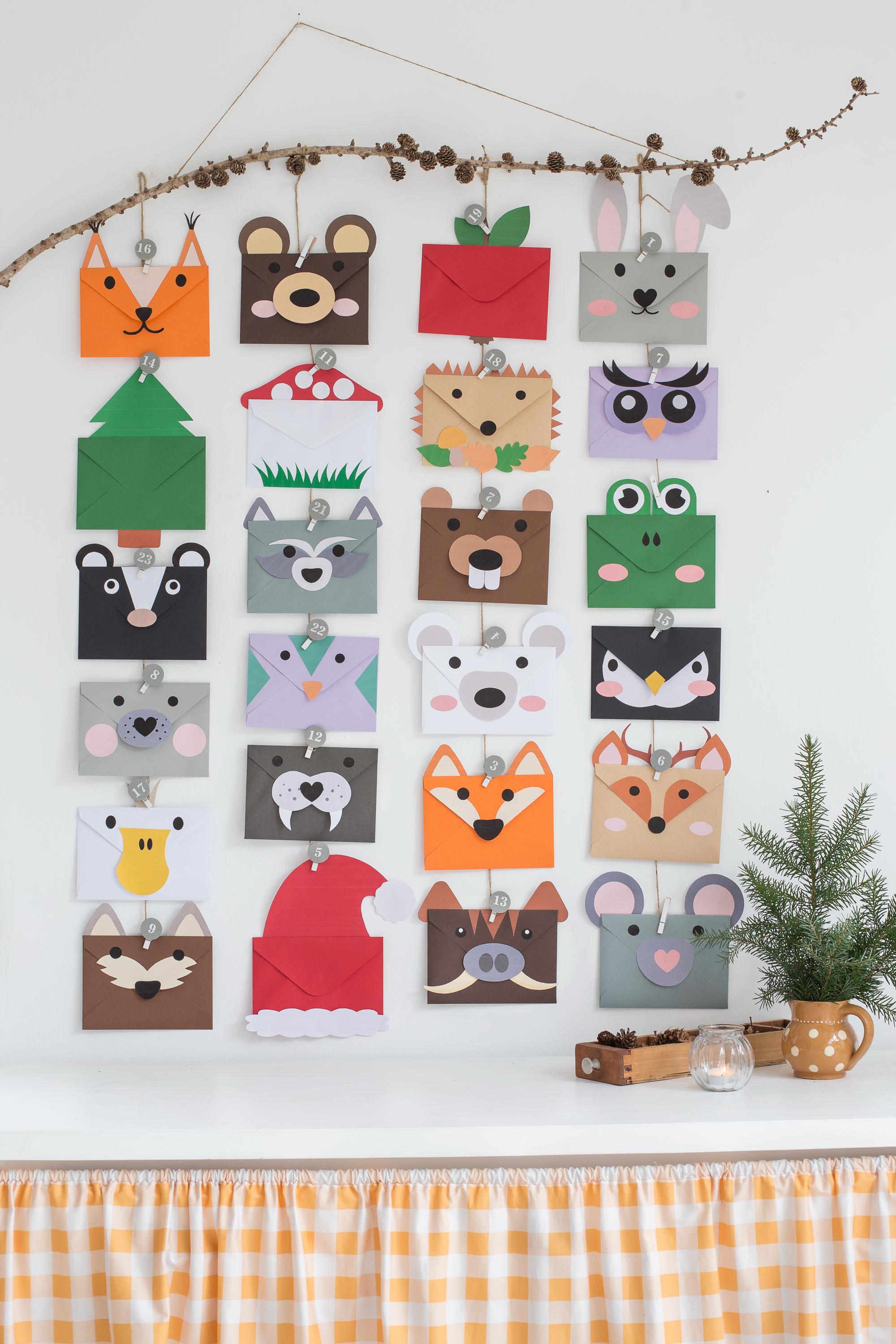DIY Advent calendar for children using envelopes - printable…