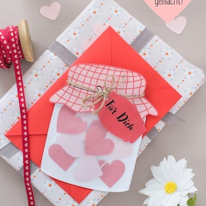 Vorlage für Karten zum Valentinstag, Vatertag und Muttertag, Kinder-Valentinskarte