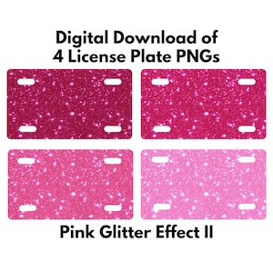 Pink Glitter License Plate PNG, License Plate Sublimation Designs, License Plate PNG Designs,  Pink License Plate PNG Designs