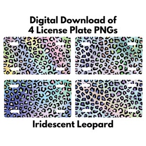 Iridescent Leopard License Plate PNG, License Plate PNG Designs, License Plate Sublimation Designs, License Plate Leopard PNG