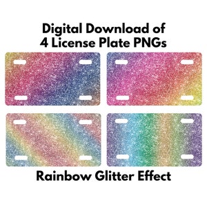 Rainbow Glitter License Plate PNG, Sublimation Design, License Plate PNG Designs, License Plate Sublimation Designs, Glitter License PNG