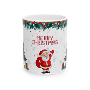 Santa Claus Christmas Tree Mug: Holiday Coffee Cup
