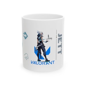 Elevate Your Gaming Setup with this Valorant Jett Ceramic Mug - A Must-Have for Fans!