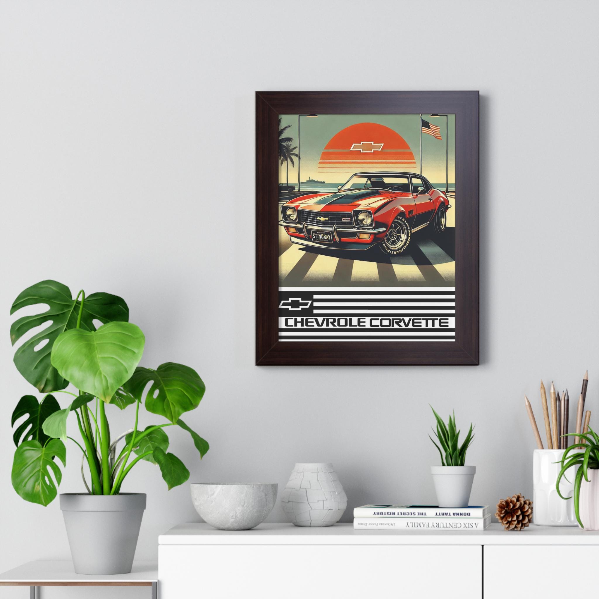 CHEVROLET CHEVY CORVETTE FORGED WHEELS GICLEE CANVAS ART PRINT POSTER
