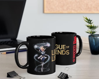 Tazza Lux League of Legends: tazza da caffè in ceramica nera per giocatori