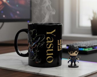 Tazza Yasuo League of Legends: tazza da caffè in ceramica nera