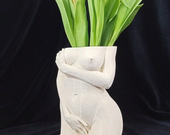 Naked Shy Woman Planter Flowerpot