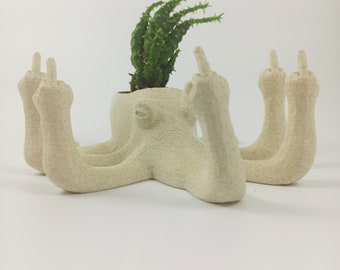 Cadeau drôle de planteur de pot de fleur Fucktopus