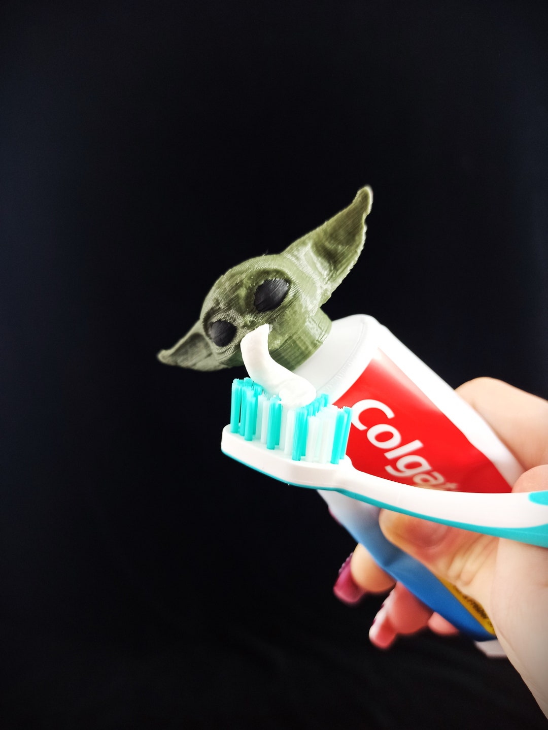Baby Yoda Toothpaste Topper Painted Eyes Grogu - Etsy