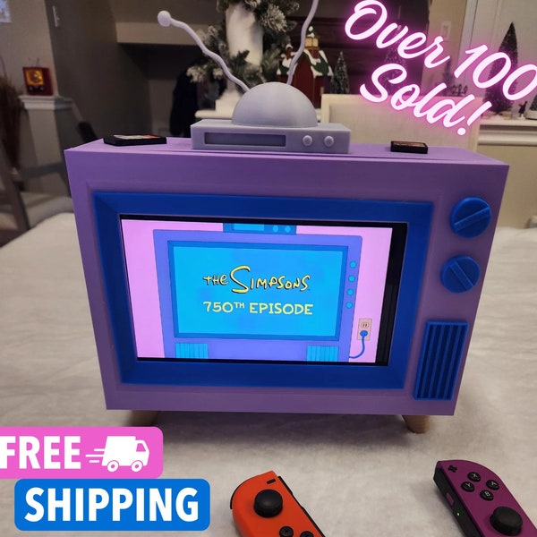 Nintendo Switch Simpsons TV Docking Station with Storage - Holds up to 4 Game Cases, Controllers, and More