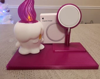 Litwick iPhone Magsafe Charging Stand with Free Tea Light Candle - Unique Fire-inspired Design