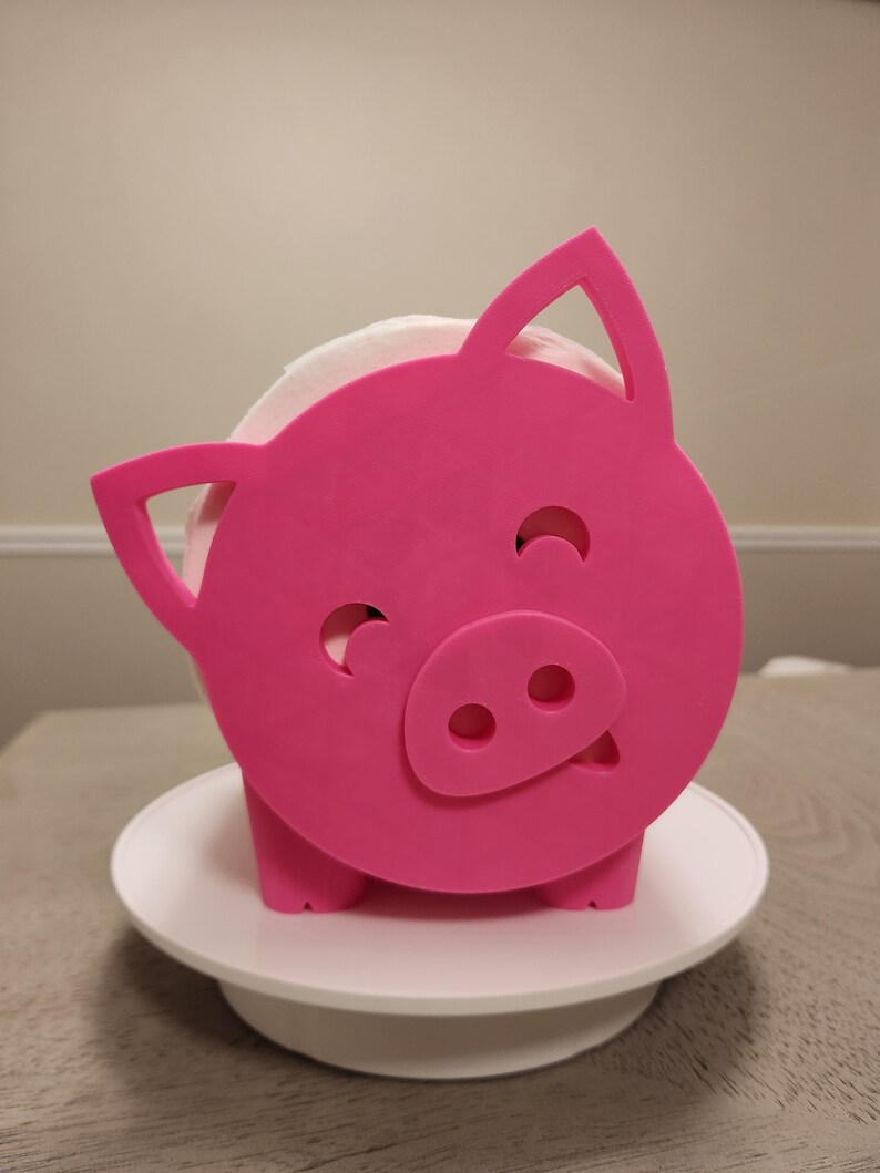 Cute Pig Toilet Paper Holder Washroom Decor Etsy