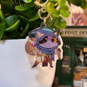 Thief Cat Acrylic Keychain: Fantasy Cat Charm