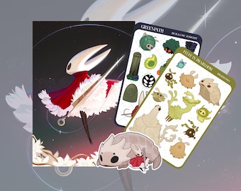 Hollow Knight Silksong Art Print & Waterproof Sticker Set