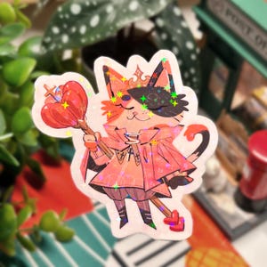 Sticker imperméable en vinyle The Clerc Cat, ordinateur portable pour espace personnel, sticker planificateur de journal kawaii pour les amoureux de la fantaisie introvertie et des chats