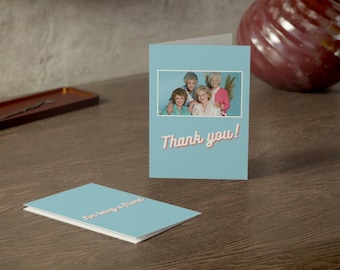 Cheerful Golden Girls Greeting Cards for Saying Thanks, Sets of 1, 10, or 30