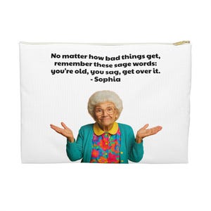 Sophia Schminktasche, Accessoire Beutel, Goldene Mädchen Tasche, Sophia Petrillo Zitat