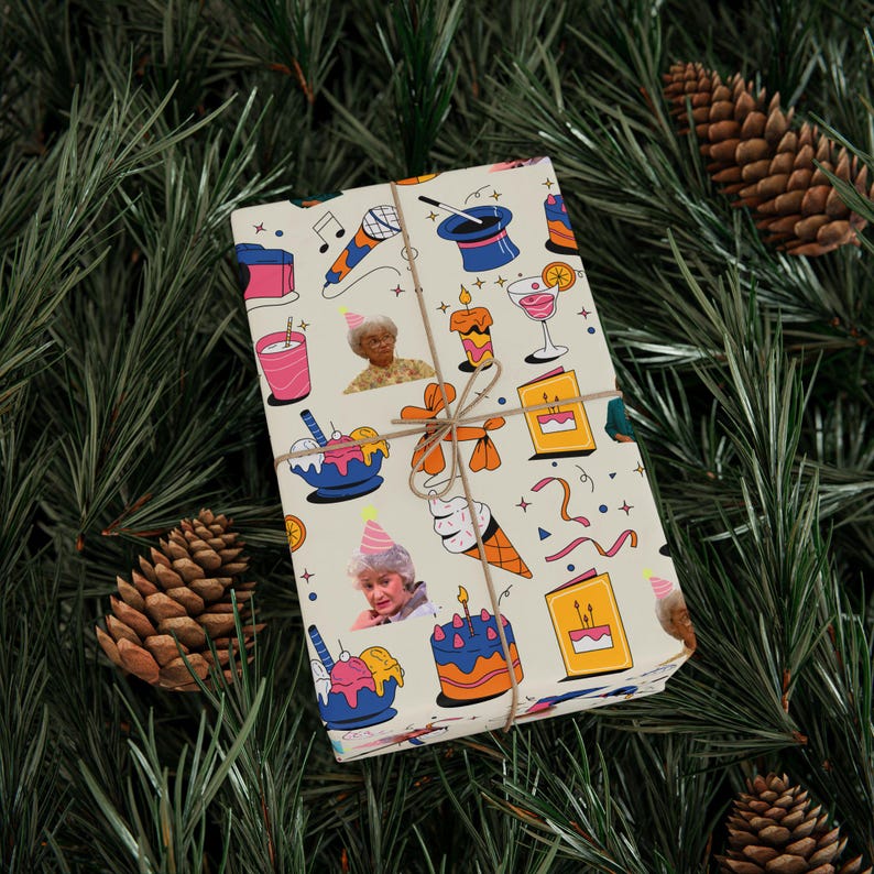 The Golden Girls Birthday Wrapping Paper: Retro TV Gift Wrap image 7