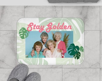 Golden Girls Bath Mat: Nostalgic Memory Foam Monstera Decor